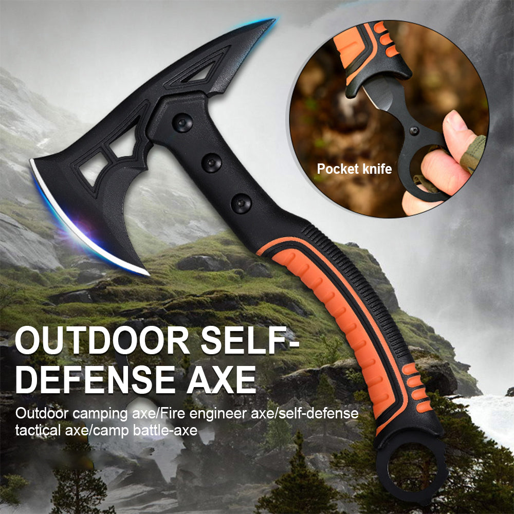 Outdoor Camping Tactical Axe Survival Fire Axe with Portable Small Knife.