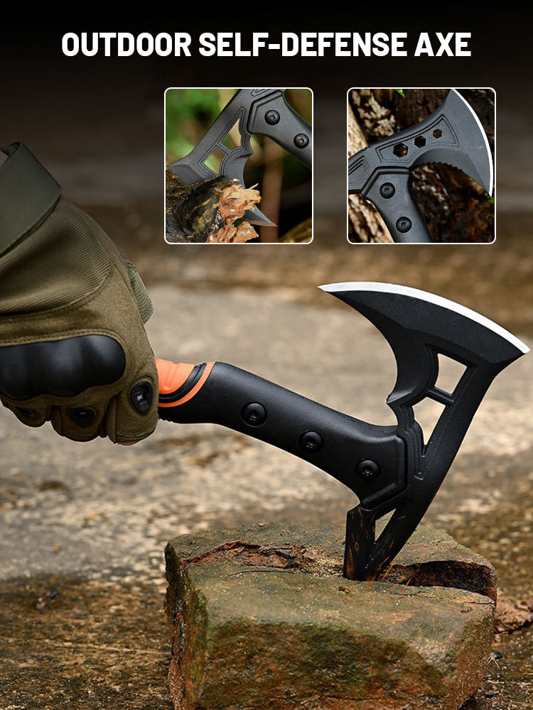 Outdoor Camping Tactical Axe Survival Fire Axe with Portable Small Knife.