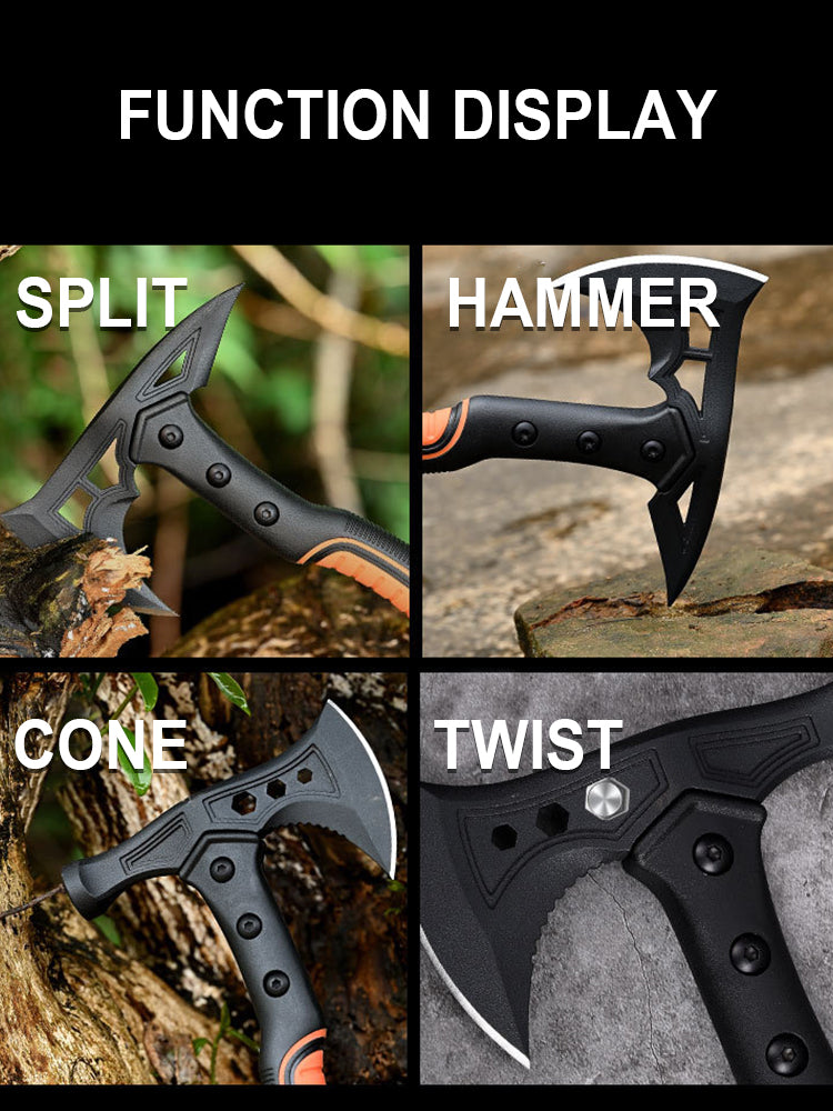 Outdoor Camping Tactical Axe Survival Fire Axe with Portable Small Knife.