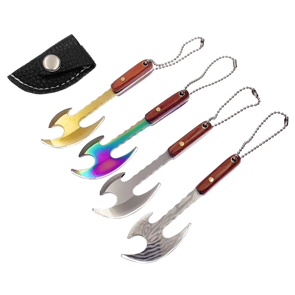 Swayboo Outdoor Camping Mini Axe Stainless Steel Sharp Blade Fixed Keychain Knife