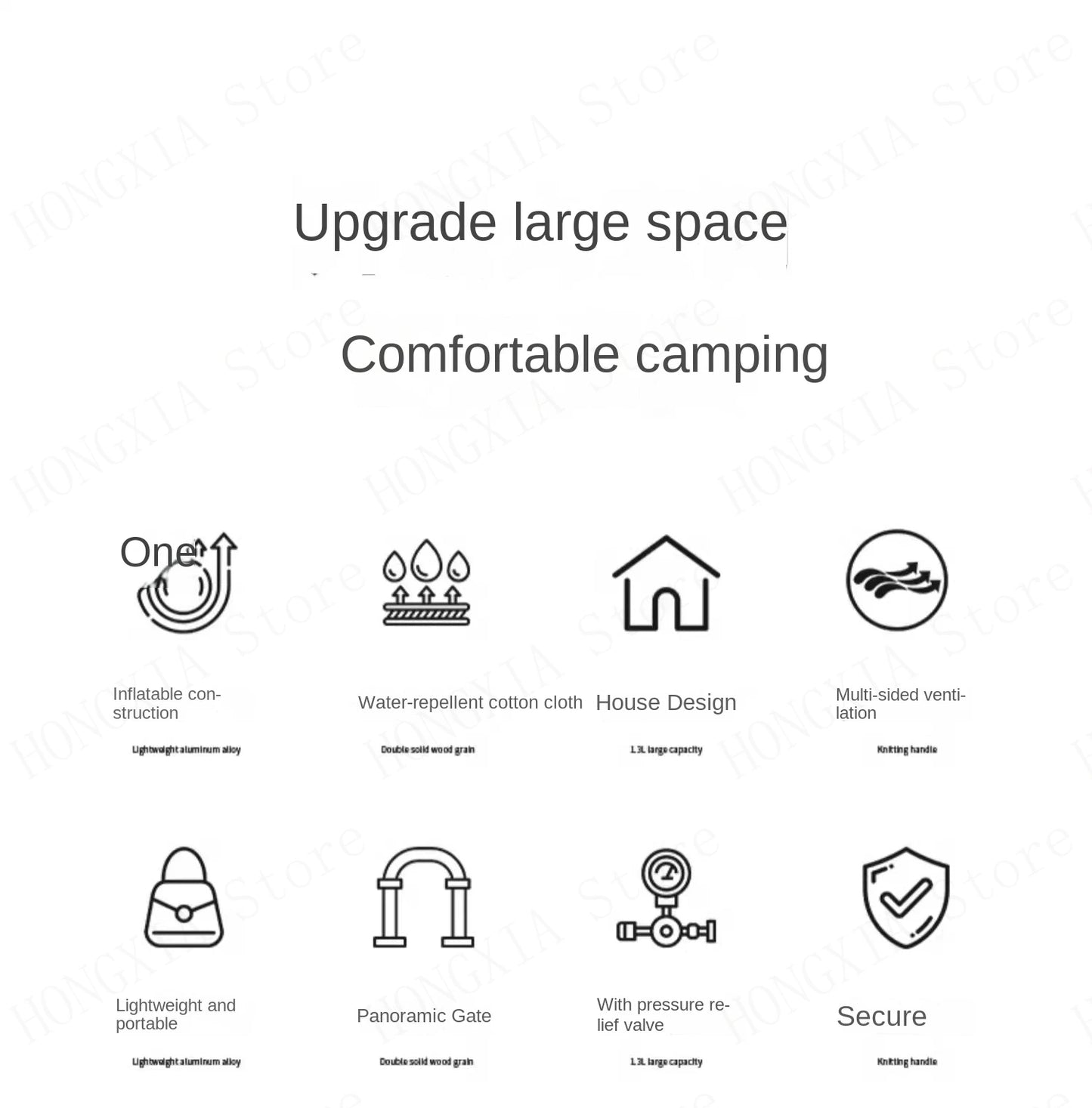 Inflatable Tent Outdoor 6.3m² Cabin Folding Camping Tent