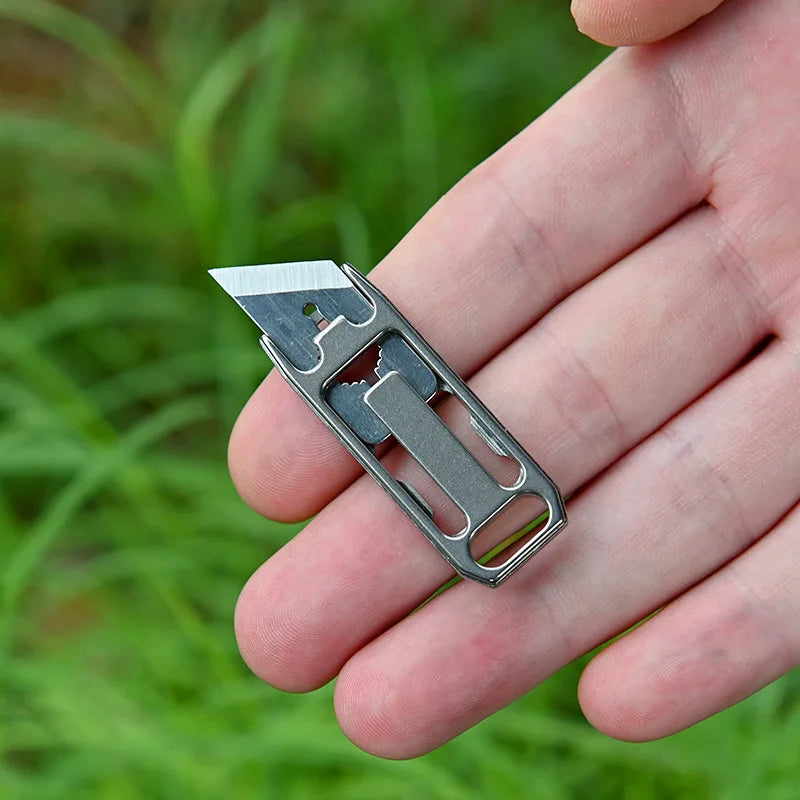 Mini Titanium Alloy Brass Portable Knife Keychain Pocket Knife