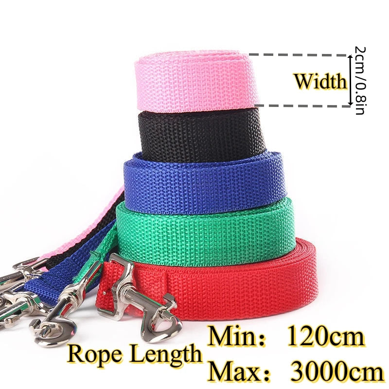 4ft-100ft Nylon Dog Leash Long Leash for Dogs Pet Shop Outdoor