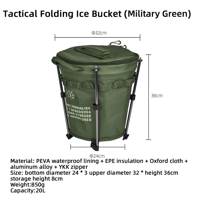 WELLHIKE Portable Collapsible Outdoor Camping Ice Bucket