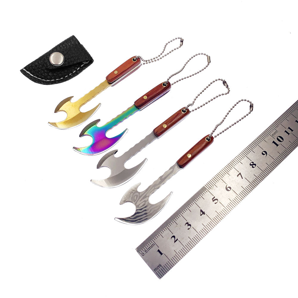 Swayboo Outdoor Camping Mini Axe Stainless Steel Sharp Blade Fixed Keychain Knife