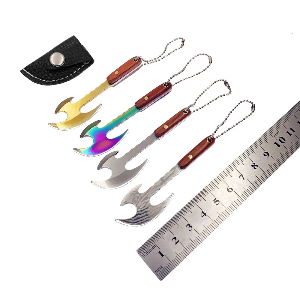 Swayboo Outdoor Camping Mini Axe Stainless Steel Sharp Blade Fixed Keychain Knife