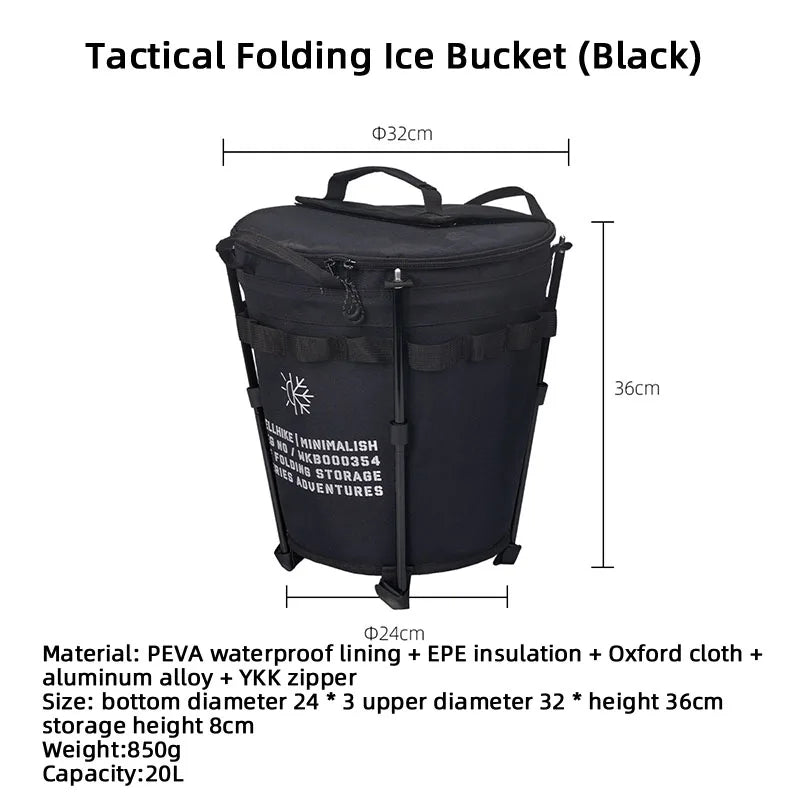 WELLHIKE Portable Collapsible Outdoor Camping Ice Bucket