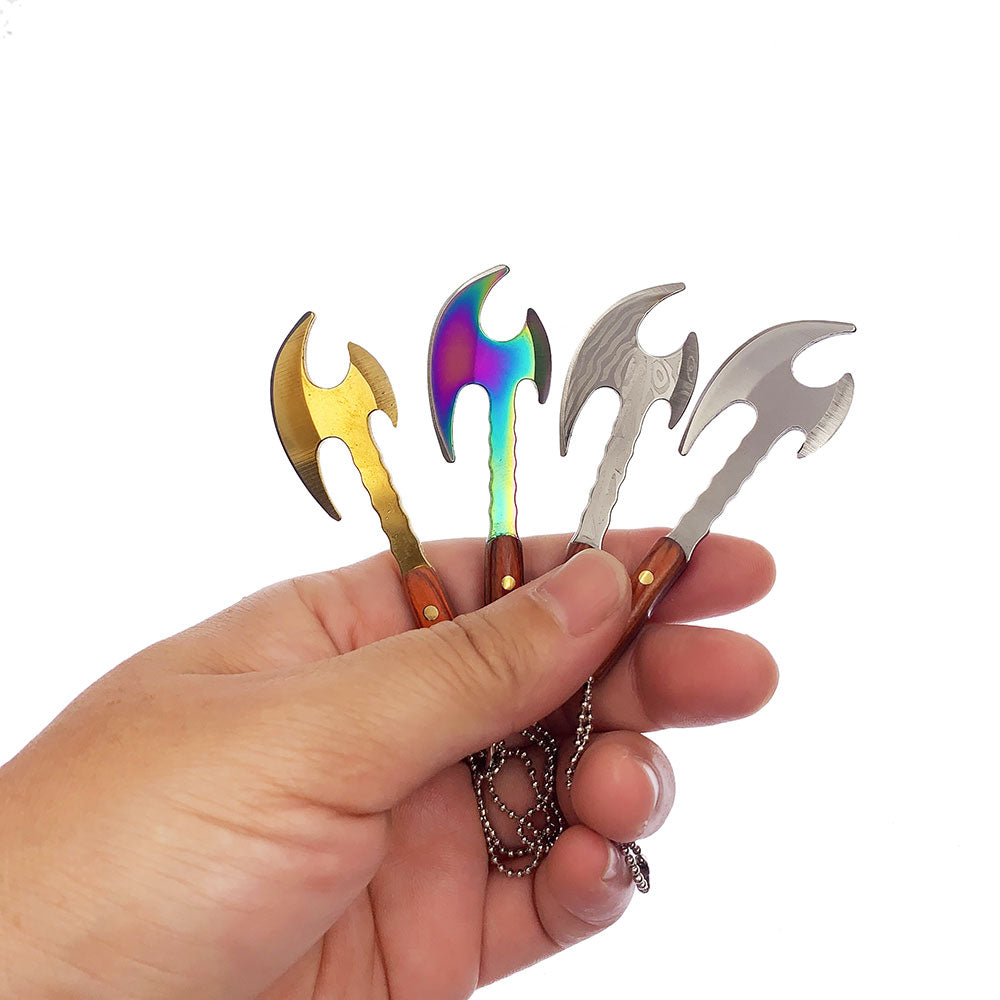 Swayboo Outdoor Camping Mini Axe Stainless Steel Sharp Blade Fixed Keychain Knife