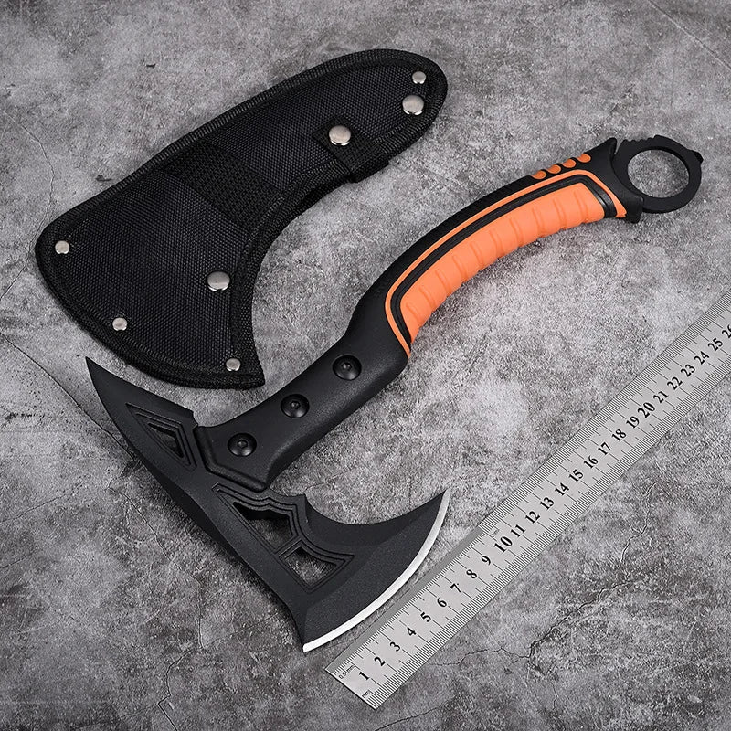 Outdoor Camping Tactical Axe Survival Fire Axe with Portable Small Knife.