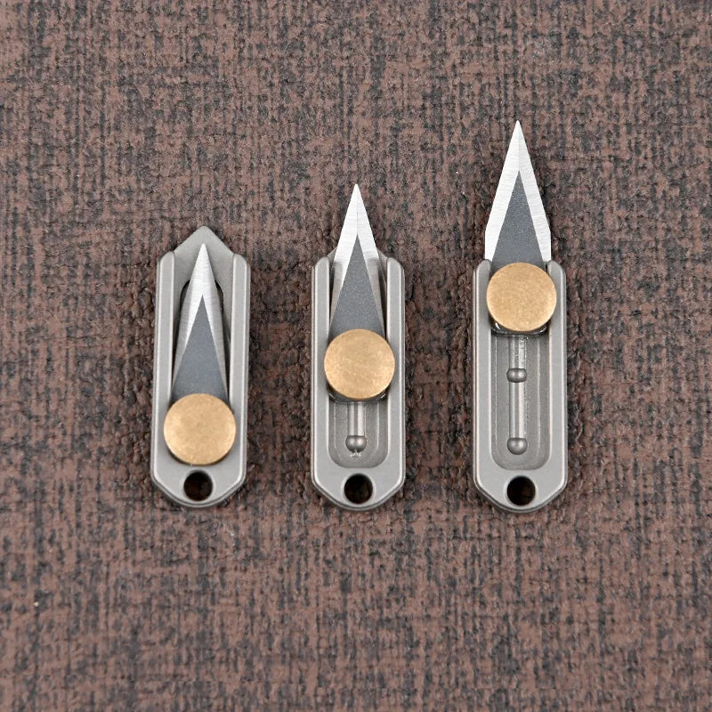 Mini Titanium Alloy Brass Portable Knife Keychain Pocket Knife