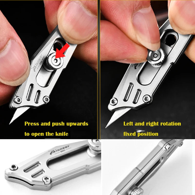Mini Titanium Alloy Brass Portable Knife Keychain Pocket Knife