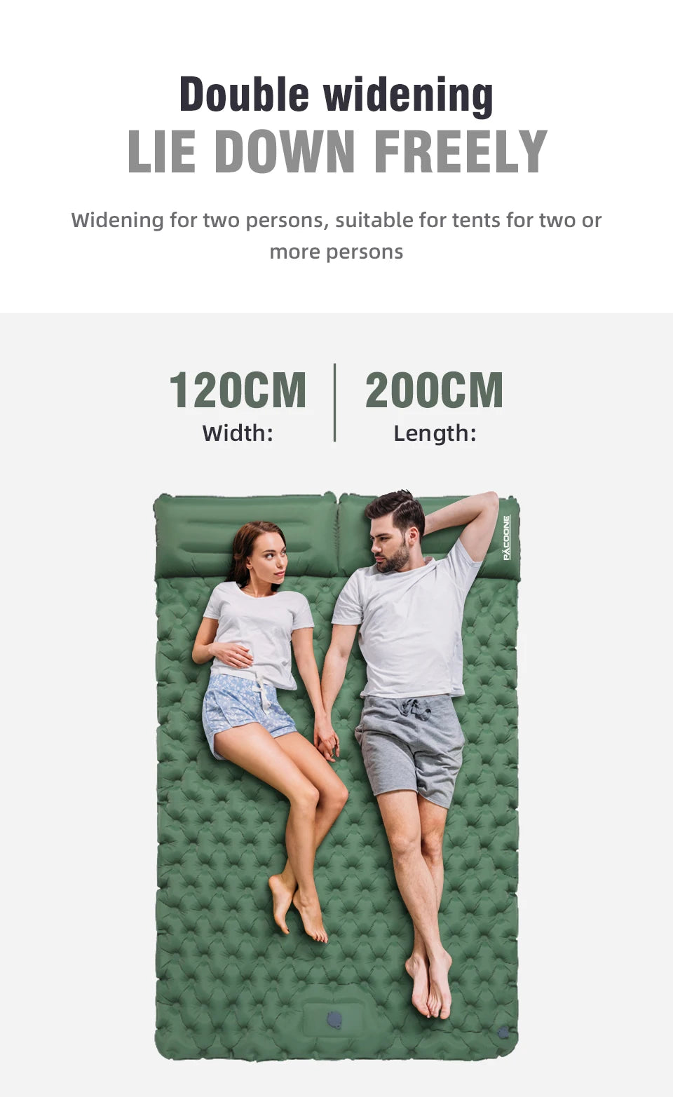 Inflatable Queen sleeping pad for adults
