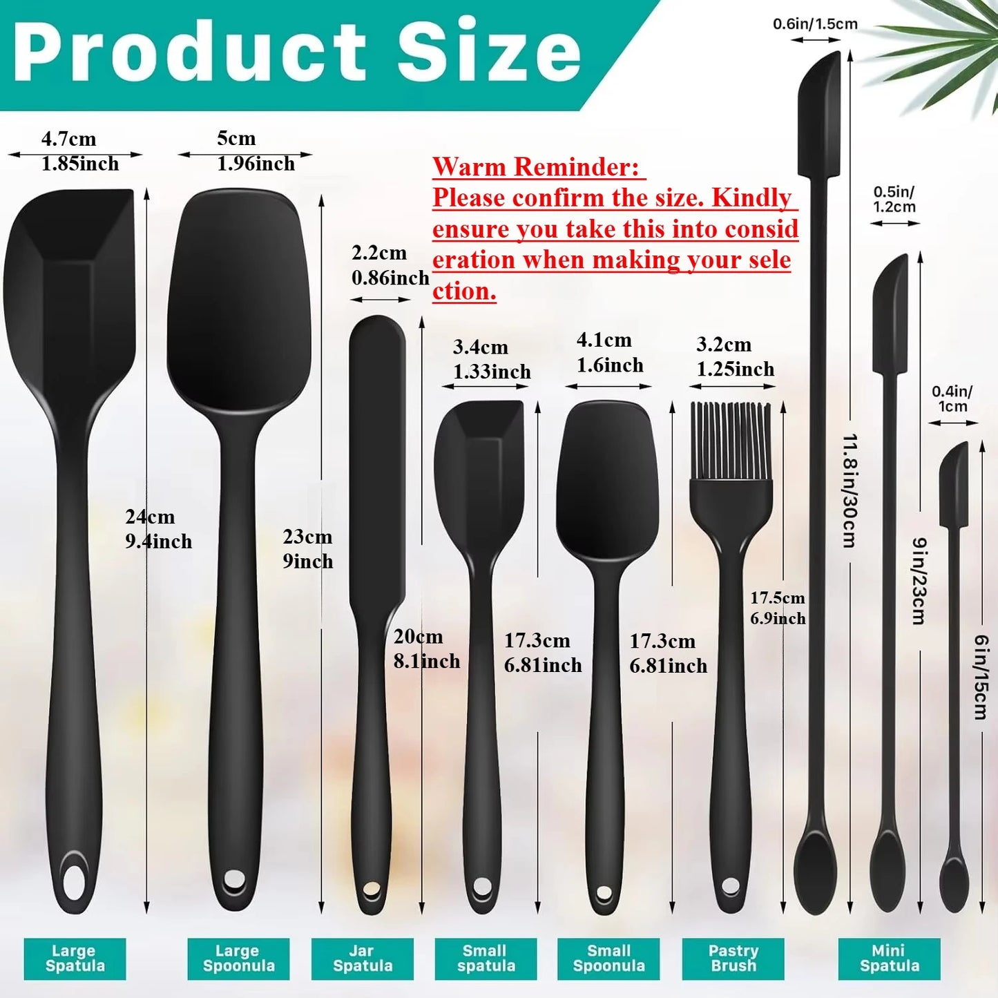 6/9 Pieces Silicone Bakeware Spatula Set Food Grade Non Stick Heat Resistant Spatulas