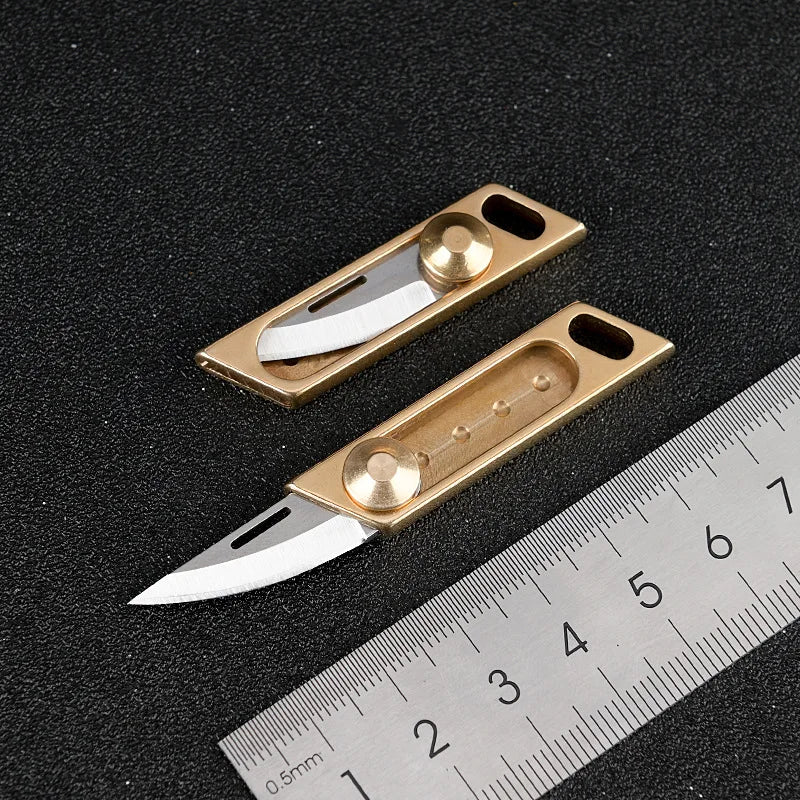 Mini Titanium Alloy Brass Portable Knife Keychain Pocket Knife