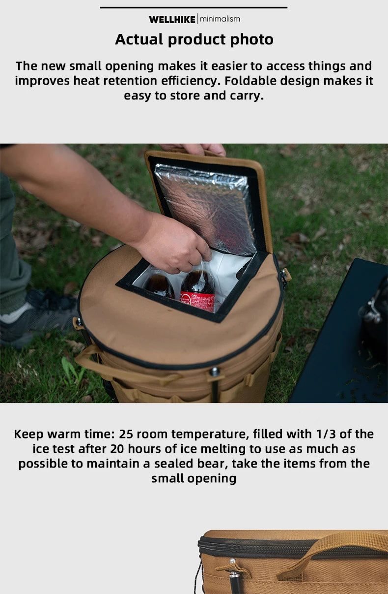 WELLHIKE Portable Collapsible Outdoor Camping Ice Bucket