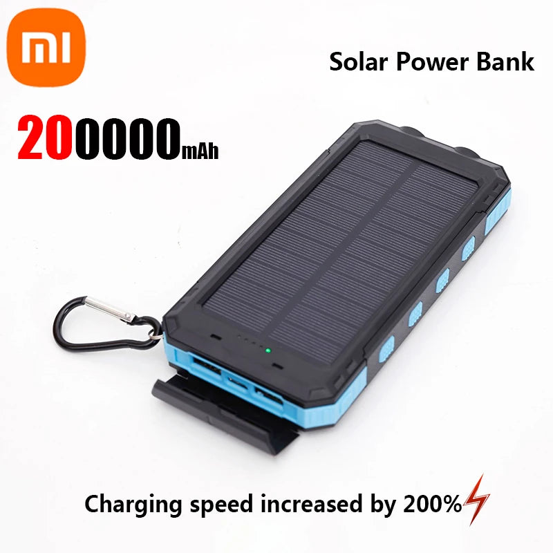 200000mAh Solar Power Bank Portable Large Capacity Charger