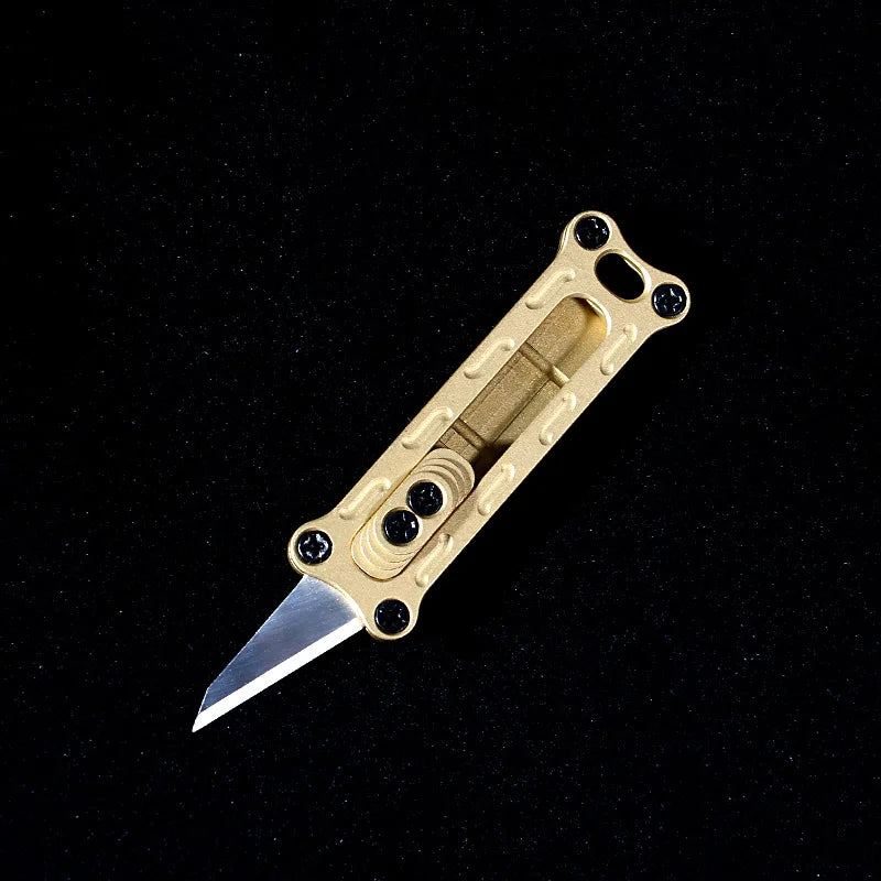 Mini Titanium Alloy Brass Portable Knife Keychain Pocket Knife