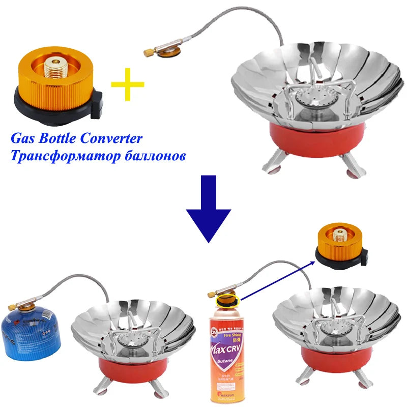 Outdoor Mini Portable Folding Heater Camping Gas Stove Wind Proof