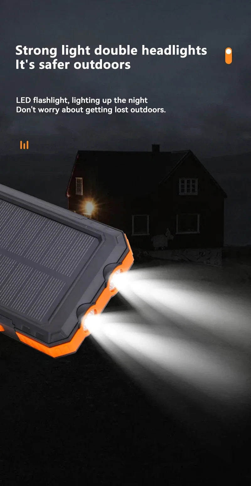 200000mAh Solar Power Bank Portable Large Capacity Charger