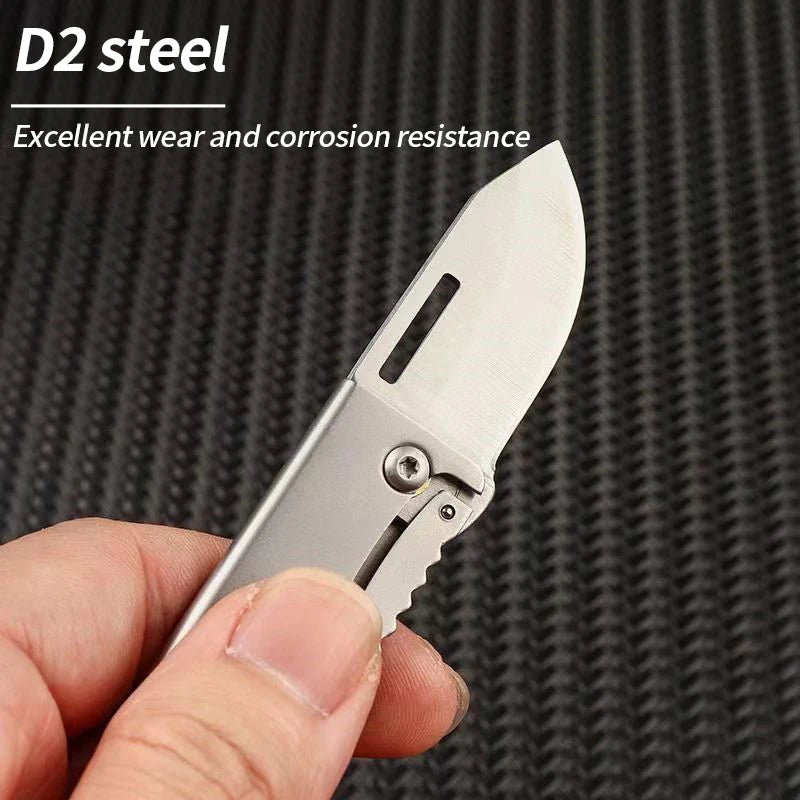 Mini Folding Knife D2 Steel Portable Camping Survival Knife