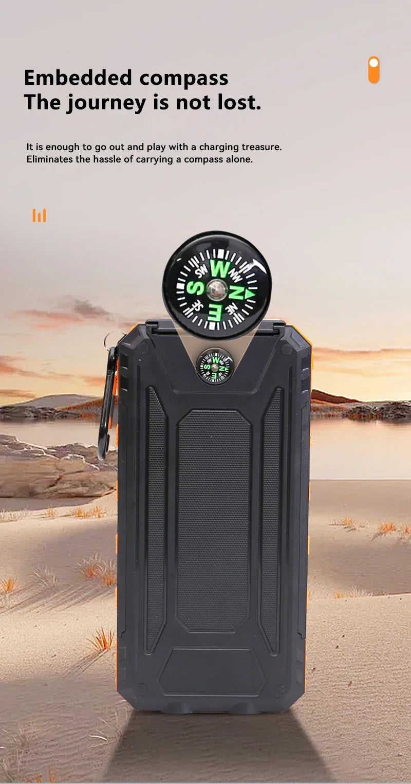 200000mAh Solar Power Bank Portable Large Capacity Charger