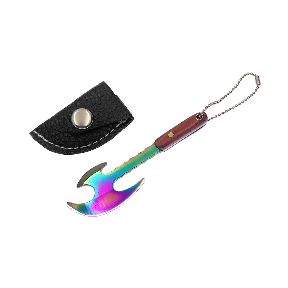 Swayboo Outdoor Camping Mini Axe Stainless Steel Sharp Blade Fixed Keychain Knife