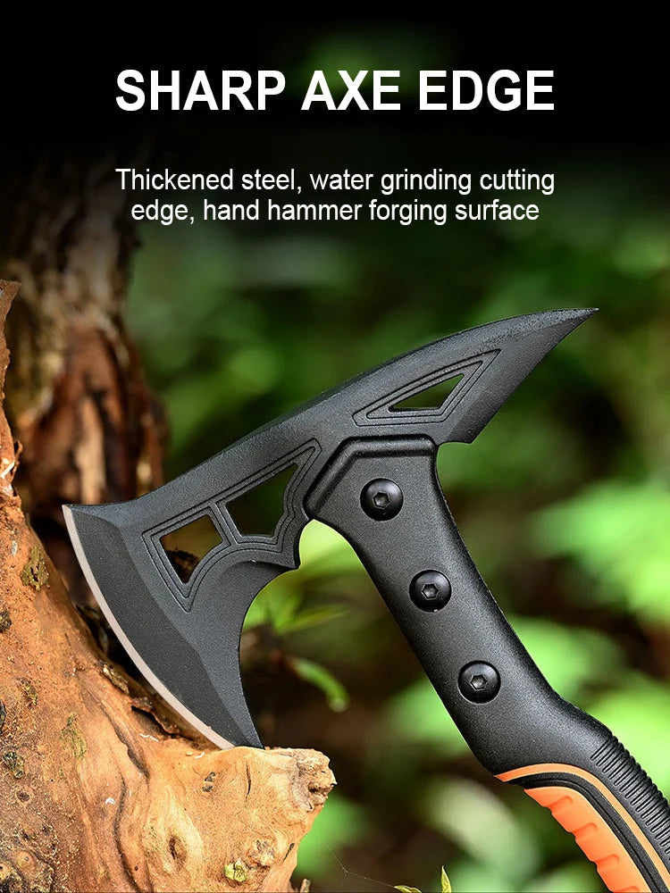 Outdoor Camping Tactical Axe Survival Fire Axe with Portable Small Knife.