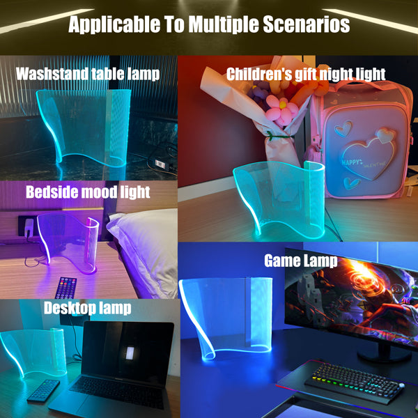 Curved RGB Mood Lamp- Modern Ambient Lighting for Bedrooms & Desk