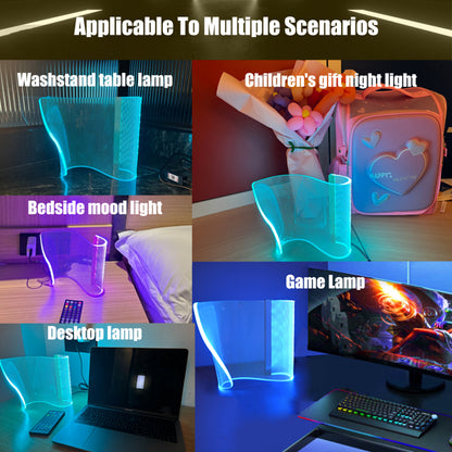 Curved RGB Mood Lamp- Modern Ambient Lighting for Bedrooms & Desk