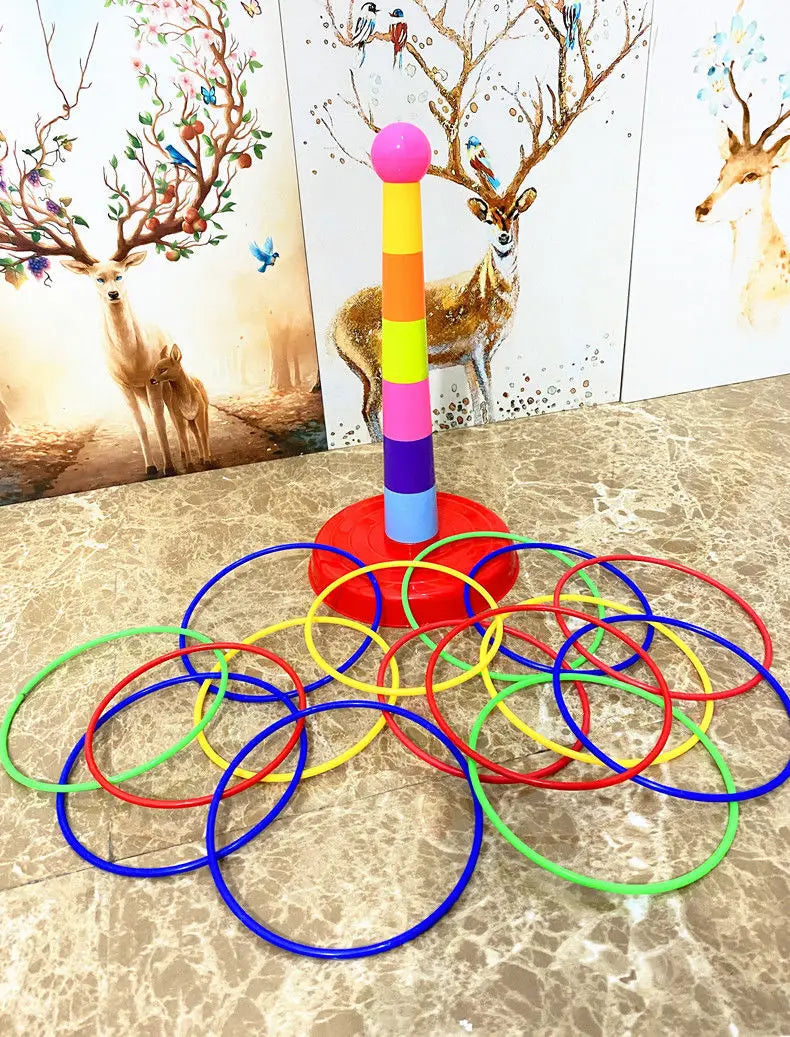 Children Throw Circle Game Ferrule Stacked Toys Fun Indoor Outdoor