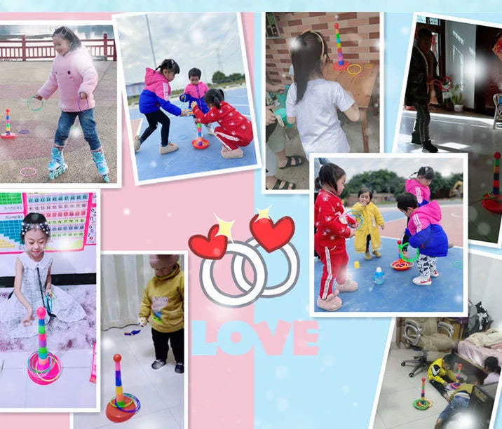 Children Throw Circle Game Ferrule Stacked Toys Fun Indoor Outdoor