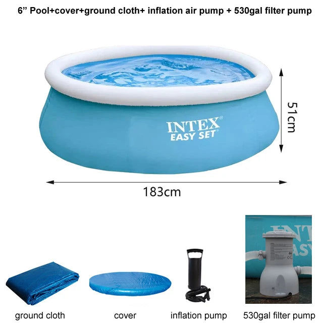 INTEX 6 8 10 feet summer swimming pool adult inflatable ring pool