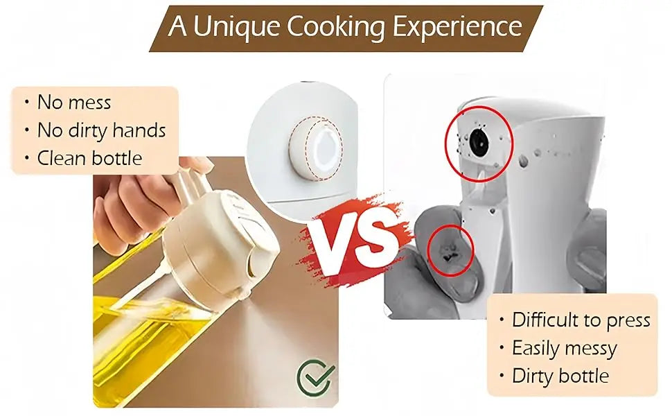 2in1 Oil Dispenser Bottle 500ml Plastic Oil Sprayer Cooking