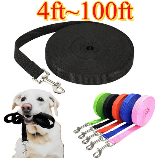 4ft-100ft Nylon Dog Leash Long Leash for Dogs Pet Shop Outdoor