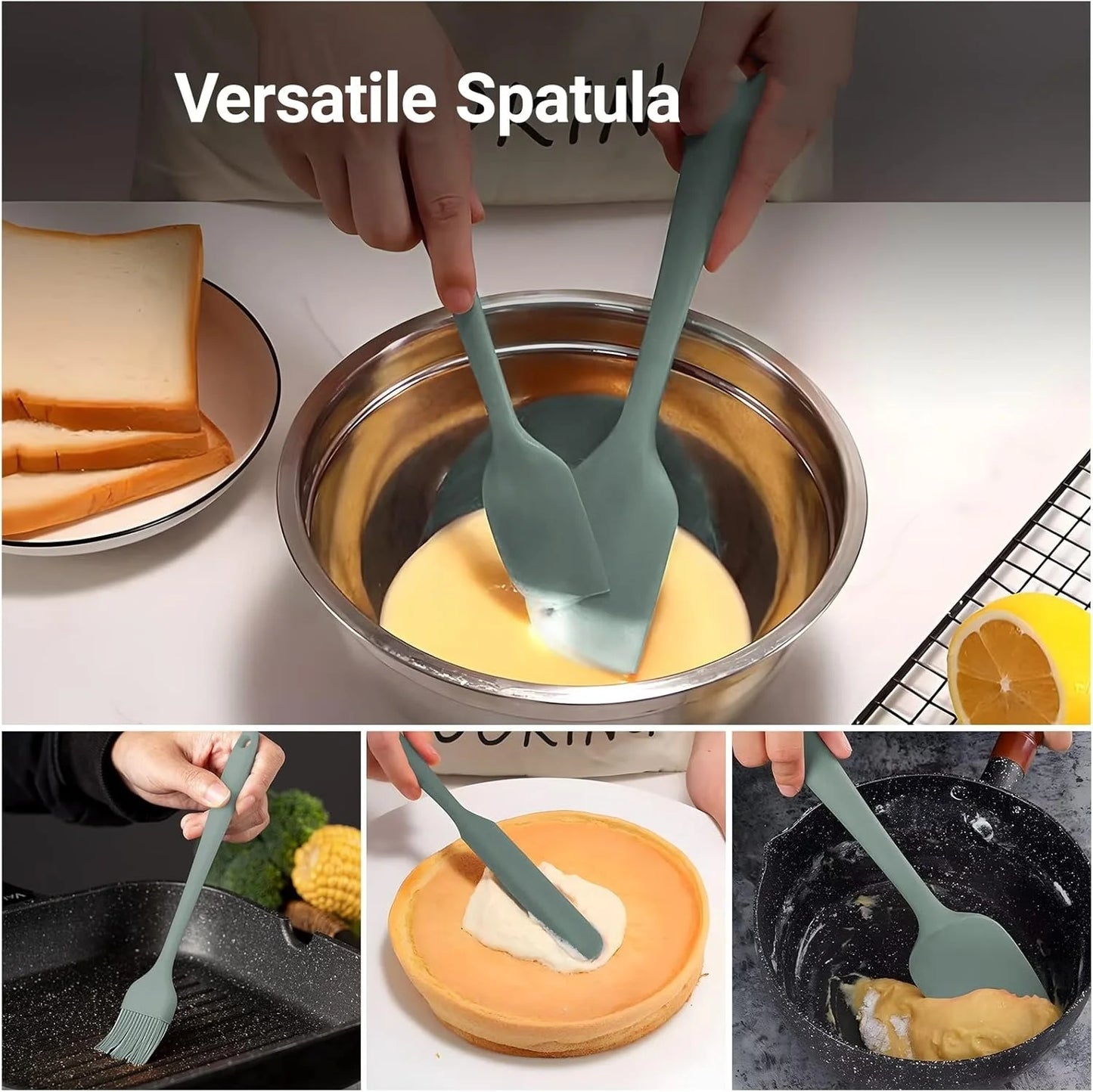 6/9 Pieces Silicone Bakeware Spatula Set Food Grade Non Stick Heat Resistant Spatulas