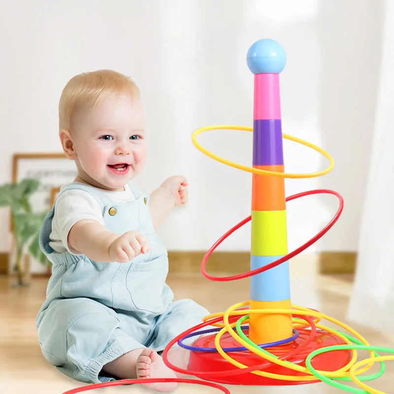 Children Throw Circle Game Ferrule Stacked Toys Fun Indoor Outdoor