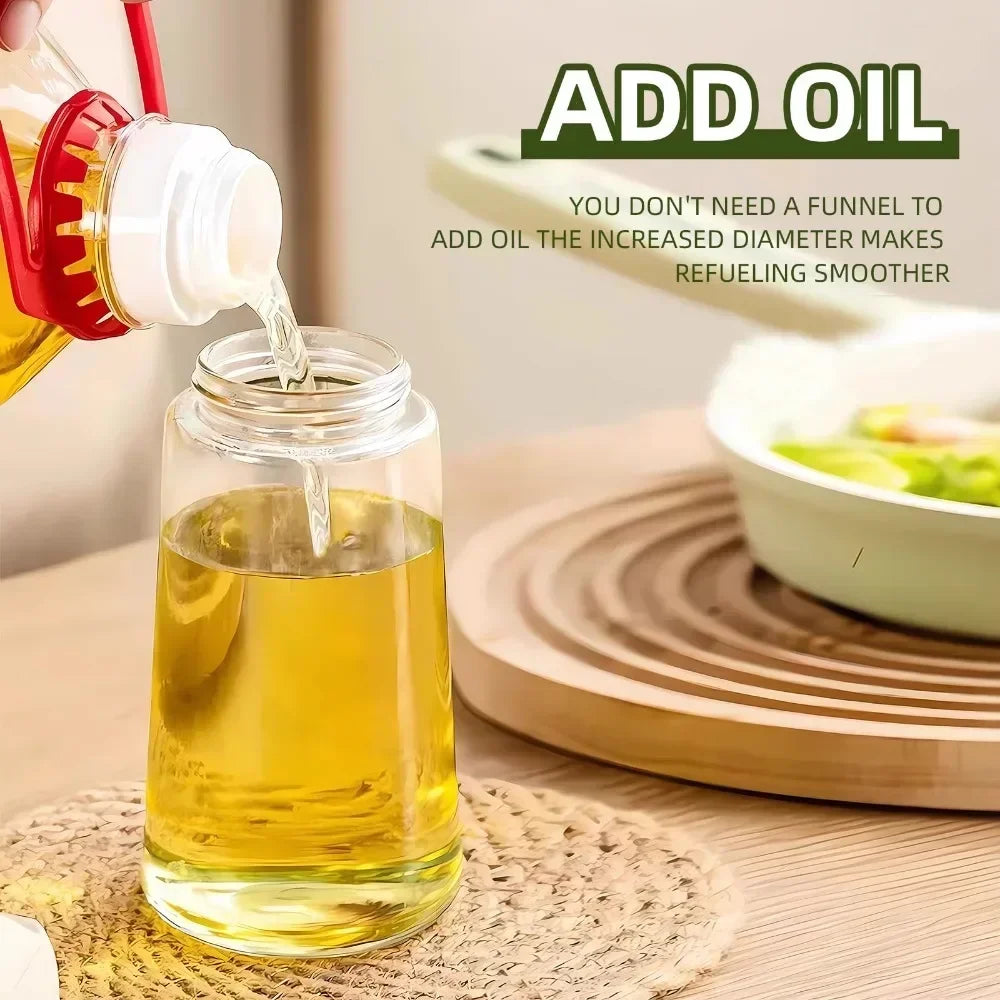 2in1 Oil Dispenser Bottle 500ml Plastic Oil Sprayer Cooking