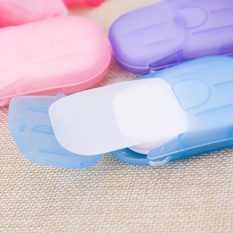 20Pcs Disposable Boxed Soap Paper Portable Hand Washing