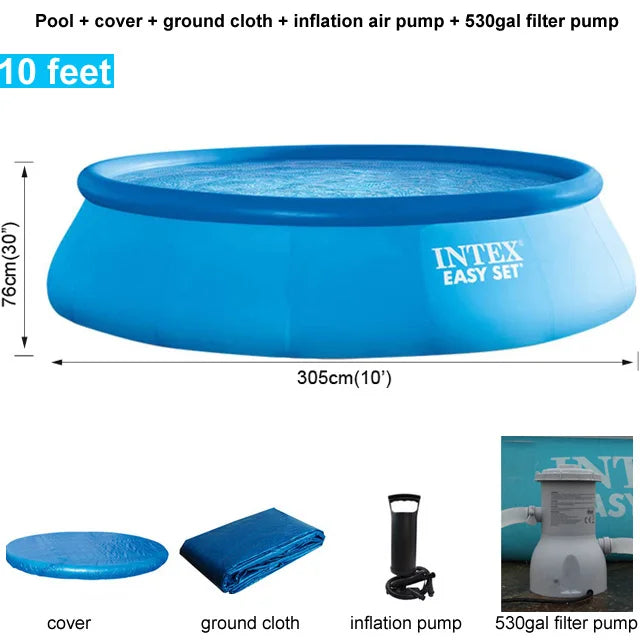 INTEX 6 8 10 feet summer swimming pool adult inflatable ring pool