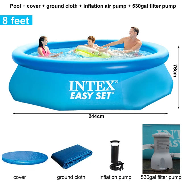 INTEX 6 8 10 feet summer swimming pool adult inflatable ring pool