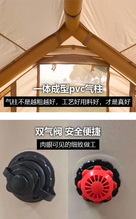 12 ㎡ Inflatable Tent Set Two Bedrooms Flysheet for 4~6 People
