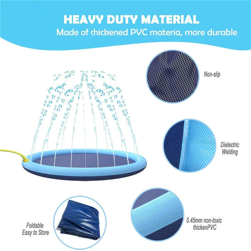 170cm Summer Dog Toy Splash Sprinkler Pad Pet Swimming Pool