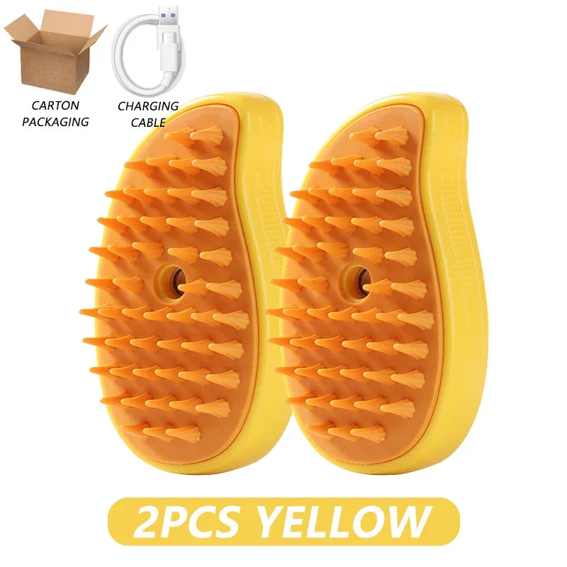3-in-1 Steamy Brush for Pet Cat Dog Grooming Accessories