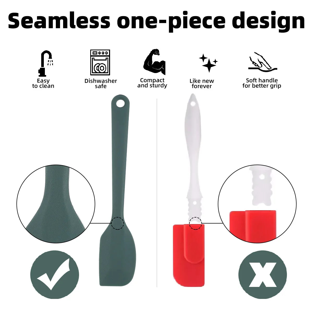 6/9 Pieces Silicone Bakeware Spatula Set Food Grade Non Stick Heat Resistant Spatulas