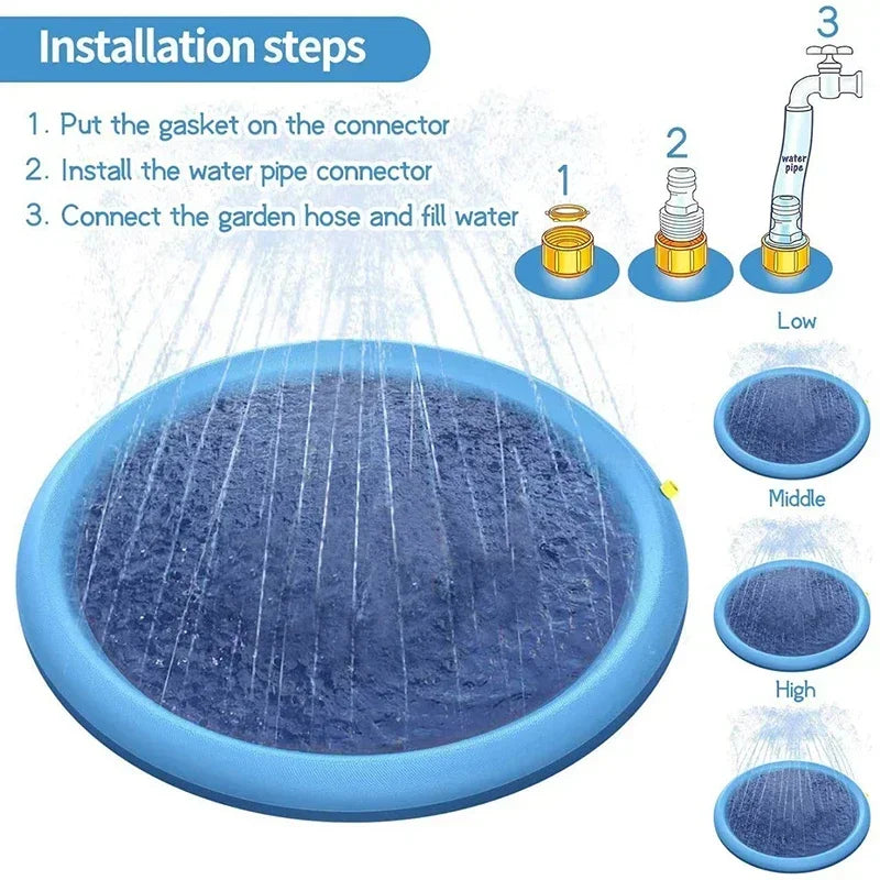 170cm Summer Dog Toy Splash Sprinkler Pad Pet Swimming Pool