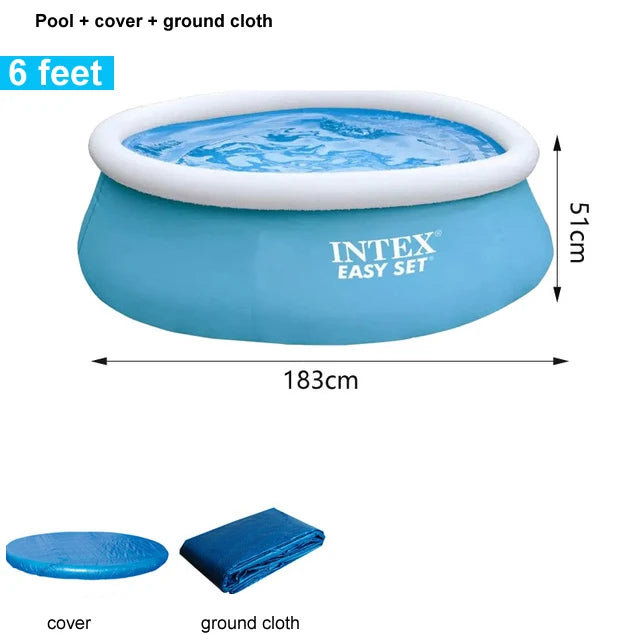 INTEX 6 8 10 feet summer swimming pool adult inflatable ring pool