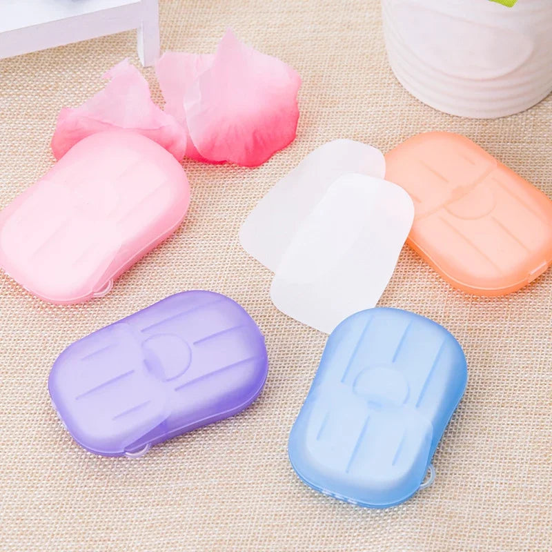 20Pcs Disposable Boxed Soap Paper Portable Hand Washing