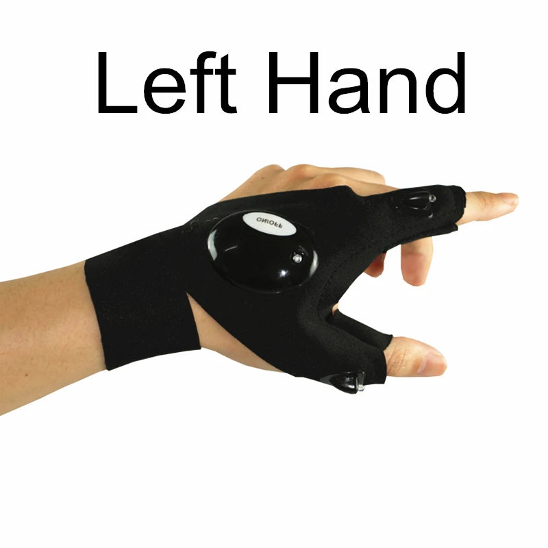 Half-finger Fishing Gloves Led Flashlight Waterproof Flashlight