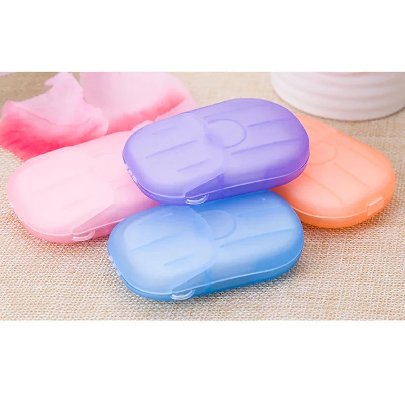 20Pcs Disposable Boxed Soap Paper Portable Hand Washing