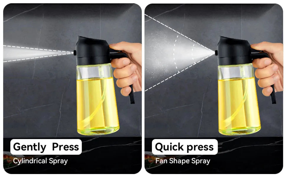 2in1 Oil Dispenser Bottle 500ml Plastic Oil Sprayer Cooking